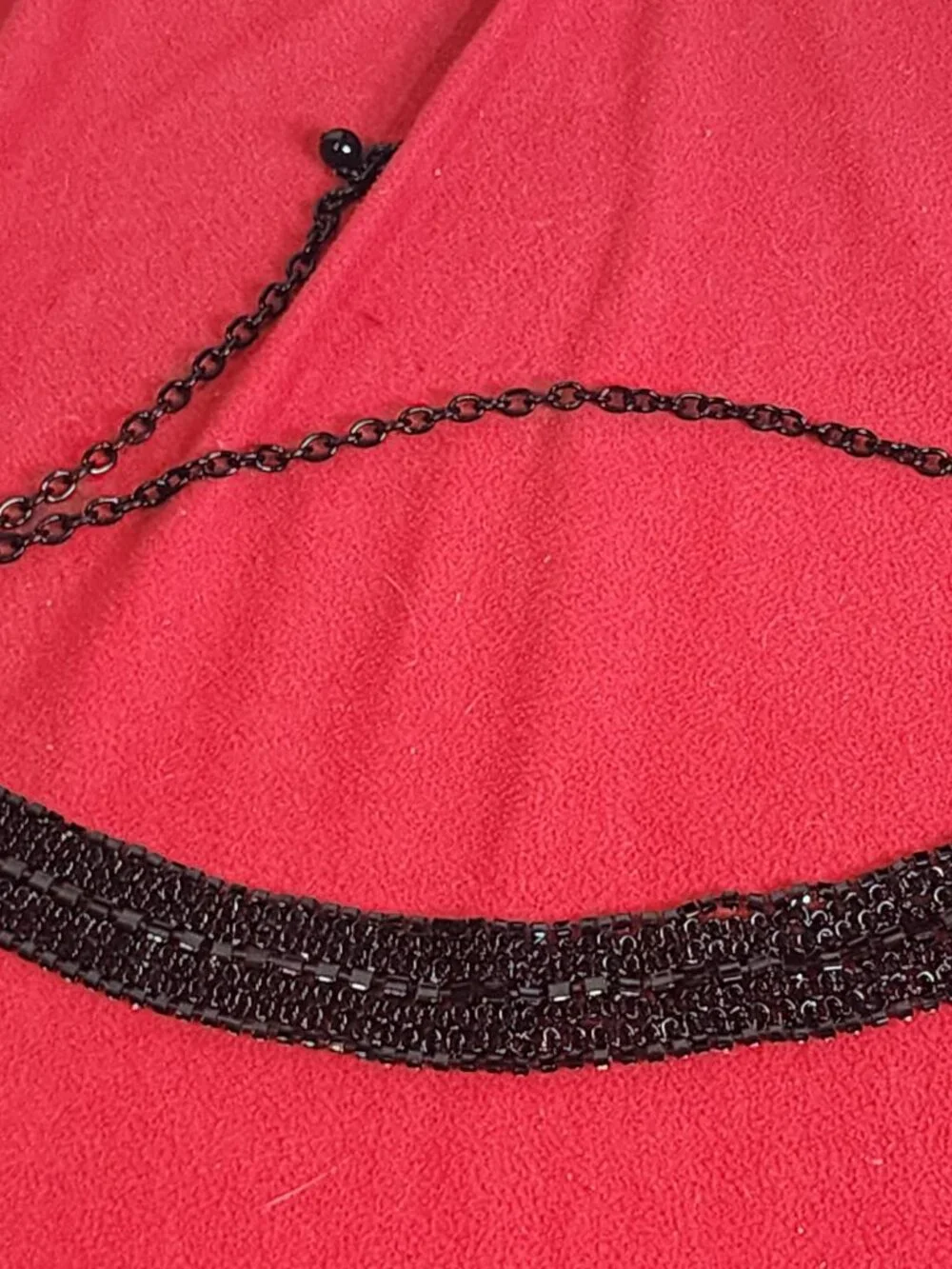 Chico's Vintage Black Metal and Rhinestone Adjustable 50.5